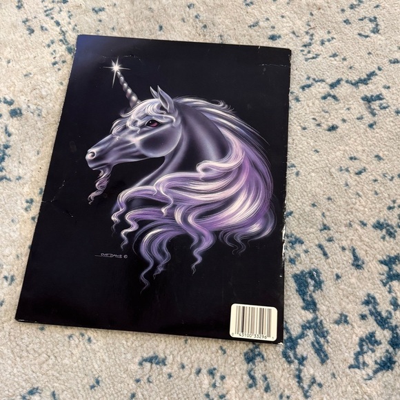 Vintage 80's Susan Sue Dawe Unicorn Portfolio Notebook Binder Folder Made USA - Picture 5 of 7